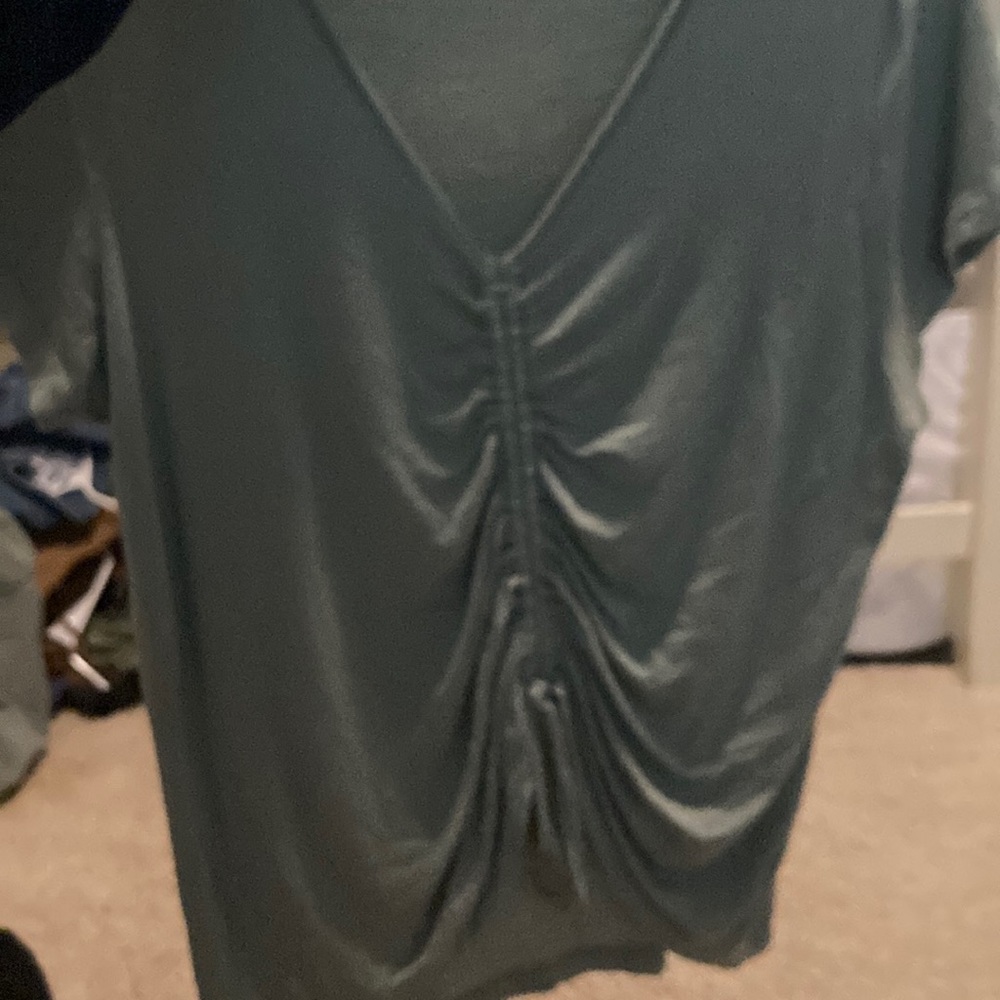 Green scrunched shirt
